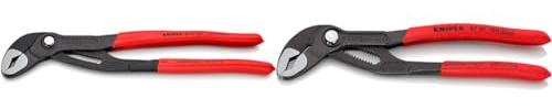 KNIPEX Cobra, Wasserpumpenzange | Rohrzange, groß, Chrom-Vanadium, atramentiert, 300 mm, 87 01 300 & Cobra, Wasserpumpenzange | Rohrzange, Chrom-Vanadium, atramentiert, 180 mm, 87 01 180