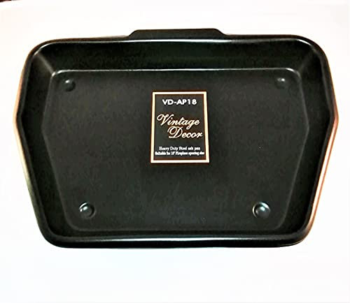 Vintage Decor ® Premium Heavy Gauge Steel Deep Ashpan Black powder coated Durable Solid Construction suitable for 16 and 18 inch fireplace opening size, Operating Tool (16 inch Fireplace opening size)