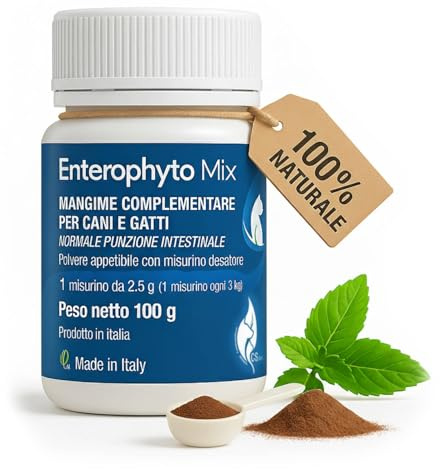 CS pets Enterophyto Mix – Natürliches Mittel gegen Durchfall mit Sofortwirkung für Hunde und Katzen. Probiotikum gegen Durchfall, unterstützt die Verdauung von Katzen. 100% hergestellt in Italien.