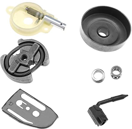 YINETTECH Set con 7 pezzi frizione cuscinetto tamburo pompa olio vite senza fine kit 530 06 93-42/530069342 compatibile con Husqvarna 36 41 136 137 141 142 motosega accessori