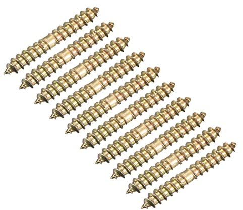 sourcing map 4x25mm Suspensión Pernos, 80uds Doble Extremo Autoperforantes Rosca Madera a Madera Espiga Tornillos para Madera Conexión