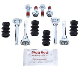 Bigg Red - Brake Caliper Slider Bolt Kit - Front Left & Right - Includes Locking Bolts, Rubbers and Grease - Compatible with,