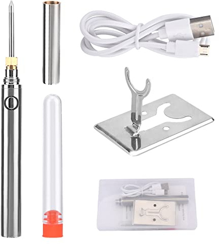 CALIDAKA 5V 15W Cordless Portable USB Soldering Iron, Wireless Rechargeable Built-in Battery Soldering Iron Kit, Electronic Soldering Tool Pen Kit Wireless Charging Welding Tool