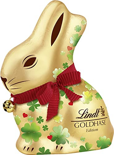 Lindt Schokolade GOLDHASE Glücksbringer Edition | 100 g | GOLDHASE Vollmilch-Schokolade im Glücksbringer-Look zu Ostern | Oster Schokolade | Schokoladengeschenk | Schokoladenhase | Osterhase