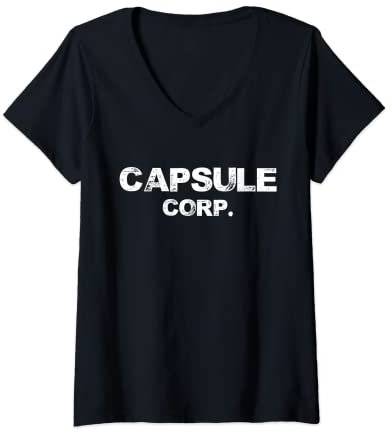 Femme Capsule Corp - Innovation Style et Confort pour les Fans T-Shirt avec Col en V