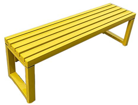 ZMYJTO Gartenbank aus Stahl, Parkbank, Außenterrasse, Gartenbank, Außenbänke, wetterfest, Außenbank, Terrassenbank, Metallbank, ideale Bank für Rasen, Hof, Veranda (Color : Yellow, Size : 100c