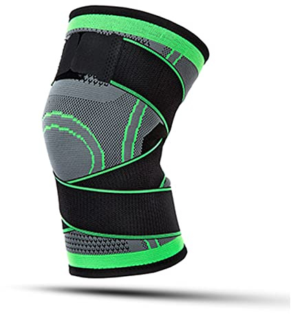 KAYLRE Warm Knee Pads Knee Pads Braces Women Men Sports Support Arthritic Joints Protector Fitness Compression Sleeve Protectors Guard For Basketball Knee Pads (Color : Green, Size : XL)