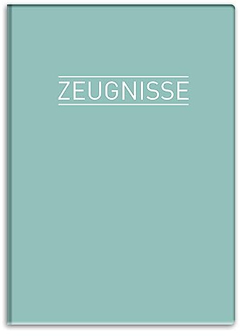itenga Zeugnismappe A4 mintgrün wattierter Umschlag - 10 Klarsichthüllen in DIN A4 für bis zu 20 Dokumente
