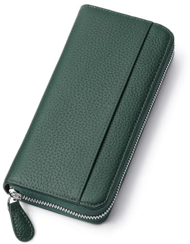 SENDEFN Damen Geldbörse, Portemonnaie Damen Groß im Langformat, Kartenetui RFID-Blockierung, Geldbeutel mit Reißverschluss und Vielen Fächern