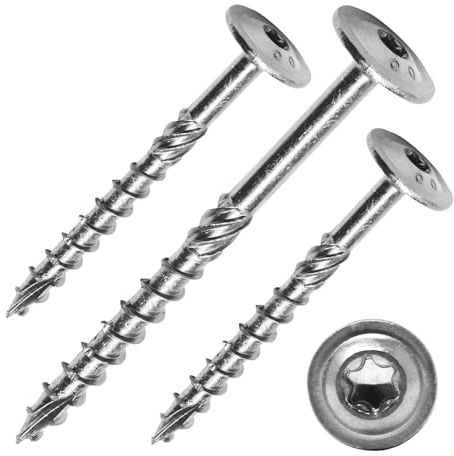 DSM – Vis à tête fraisée 10 x 200 mm avec empreinte Torx TX – Acier zingué – tête renforcée, tige lisse, pointe Cut – Homologation ETA – Vis pour construction en bois, vis de construction – Lot de 50