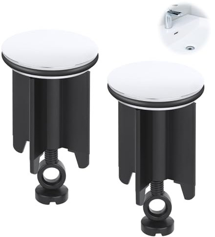 2 Stück Waschbeckenstöpsel,Abflussstopfen Stöpsel,Abflussstopfen Einstellbare Waschbecken,Universal 40mm Badewannenstöpsel,Pop-Up-Stopfen Ersatz-Ablaufstopfen für Küchenspülen & Badezimmer-Eitelkeiten