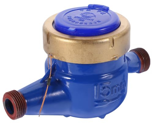 Wasserzähler Dn15 20mm Metall mit Schutzabdeckung 1 Stück | Technischer Rotorzähler, 1,0 Mpa und 0 bis 90 °c, Ablesbar bis 9999 Zufälliger Stil