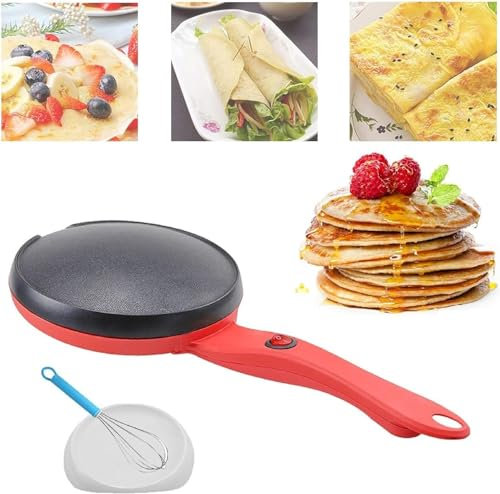 kumosaga Crepiera Istantanea, Crepiera Elettrica, Mini Macchina for Pancake Domestica Portatile con Controllo Automatico della Temperatura Padella Antiaderente for Crepes, Pancake, Tortillas