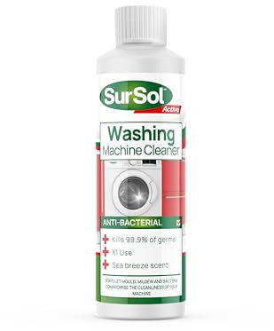 SurSol Active - Washing Machine Cleaner & Sanitiser | Anti-bacterial Removes Limescale, Odours and Dirt | Sea Breeze Scent - 250ml