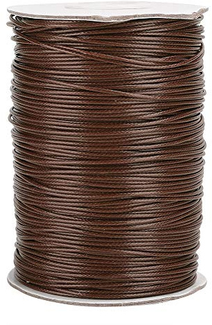 1mm Waxed Thread, 175 Yard Waxed Lacing Cord Twine DIY Nylon Waxed Leather Thread Waxed String for Leather Sewing, Book Binding, Shoe Repairing (Coffee)
