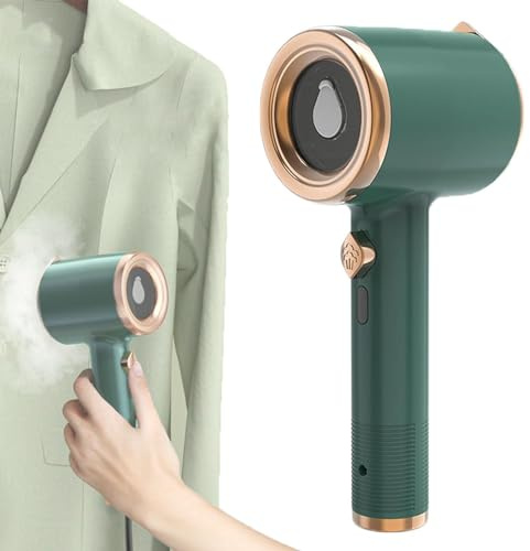 Ironexa Portable Mini Iron, Tragbares Mini Bügeleisen, 2 in 1 Dampfglätter Steamer für Kleidung, Reise Min Dampfbügeleisen, Handheld Garment Steamer, Handbügeleisen für Haus, Büro und Reisen (Grün)