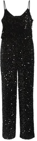 Vila Damen Vifaith V-neck S/L Sequin Jumpsuit/Vol Vifaith V-Neck S/L Sequin Jumpsuit/Vol (1er Pack)