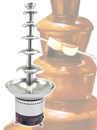 Electric Chocolate Fondue Fountain Machine, Melt Dipping Melting Waterfall Fondue Fountain, Commercial Large Stainless Steel Wedding Candy Fountain, with Digital Control,6tiers
