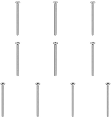 PATIKIL M5x70mm Flachkopf Senkschrauben mit Innensechskant Set, 10 Stück 6,8 Stärke 304 Edelstahl 18-8 Senkkopfschrauben mit Vollgewinde, Metrisch Flachkopfschrauben für Industrie Büro