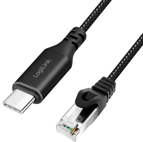 Logilink CU0416 - aktives USB 3.2 (Typ-C) zu Netzwerk (RJ45) Anschlusskabel - 1Gbps, 10 m
