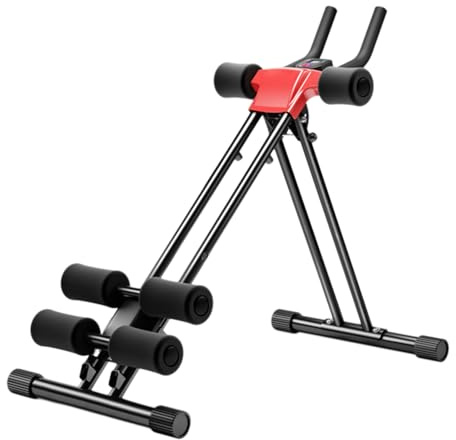 cukoekim Equipo de entrenamiento abdominal, máquina de entrenamiento abdominal ajustable de 5 engranajes, máquina de entrenamiento de cuerpo completo con monitor LCD, máquina plegable de abdominales