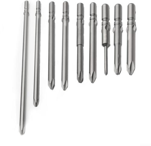 Embouts de tournevis cruciformes électriques compatibles avec alliage d'acier 802/6C avec propriétés magnétiques Tailles PH0 PH2 (60 x PH1)