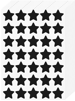 FINDAT Étoiles autocollantes noires 25 mm gommettes récompense 700 pièces | Étiquettes, vinyle, imperméable, inscriptible. Pour enfants, cadeaux, scrapbooking, décoration & école