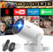 [Built-in Apps & 2025 Upgraded] Mini Projector with WiFi 6 and Bluetooth 5.4 Support 4K 1080P Auto Keystone 180° Rotatable Projector for Bedroom Compatibile with HDMI/TV Stick/Memory Stick/Laptop