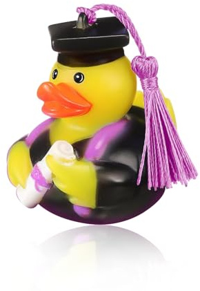 MaNeaz patitos de goma Pato gracioso Patitos de goma pato de baño con gorro de graduado y pergamino Regalos de graduación(C)