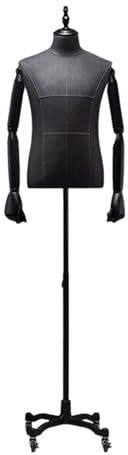 Große Herren-Schneiderpuppe, Torso mit Universal-Radstand, höhenverstellbarer Metallkörper, Herren-Schaufensterpuppe für Anzüge(B)