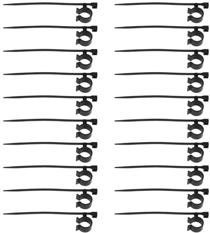 Be In Your Mind Lot de 20 Colliers de Serrage en Plastique avec Clip de Fixation Et en Nylon avec Option D'enfichage pour Installation sur Tuyaux