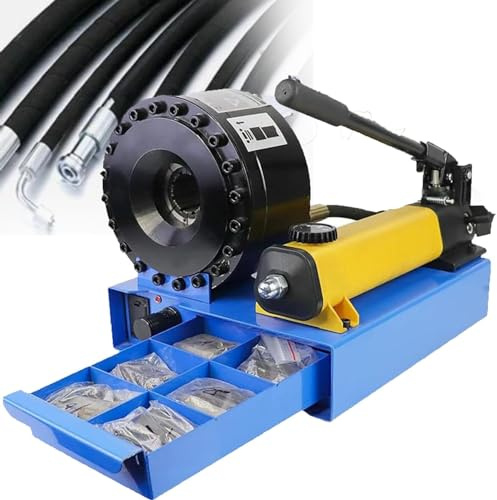 CAFIEDR Macchina per crimpatura di Tubi Flessibili Idraulici, crimpatrice per Tubi Flessibili con 7 Set di Fori per matrici, utensile per crimpatura di Tubi Flessibili Idraulici Portatile