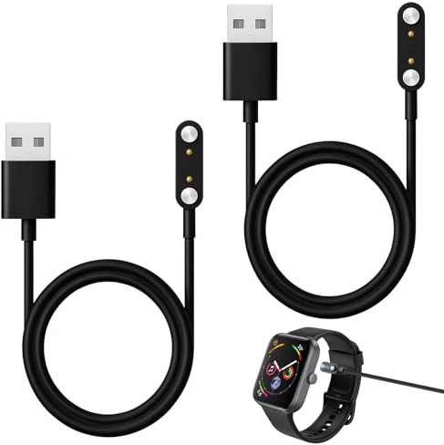 BosuLai Chargeur Montre Connectéel, Câble USB 2 Broche Chargeur pour Smartwatch, Câble Magnétique Compatible avec Large Gamme de Intelligentes(Espacement des contacts: 2.54mm - 2.84mm, Modèle A+B)