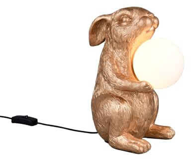 Besondere Tischleuchte Hasenlampe Gold, Höhe 28cm