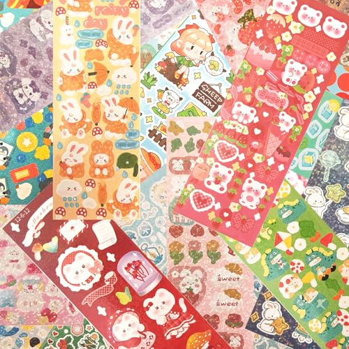800+ Piezas Pegatinas Infantiles, 36 Stickers Aesthetic, Stikcer Animales, Pegatinas Kawaii para Scrapbook, Ordenador, Botella, Teléfono, Guitarra, Bicicletas, Maletas Viaje, Patinete (Color B)
