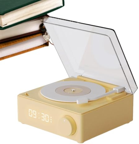 Système de Haut-parleurs à Plateau tournant – Boîte à Musique sans Fil multifonctionnelle, Appareil Audio Compact pour Lecteur de Disque | Lecteur de Son stéréo Portable de Haute qualité avec réveil,