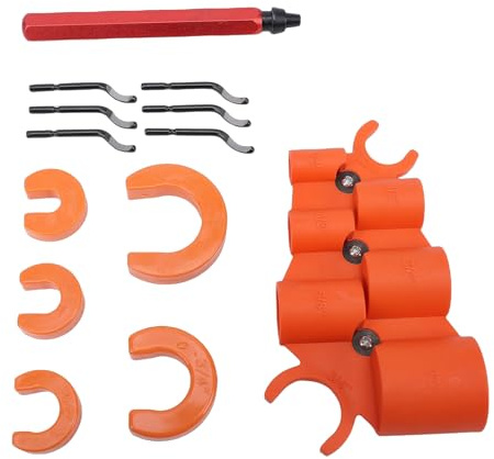 Aolidsive Calibro di profondità del Tubo 6 in 1, Strumento di Sbavatura con 5 Strumenti di Rimozione per Tubi CPVC in PVC PEX Rame