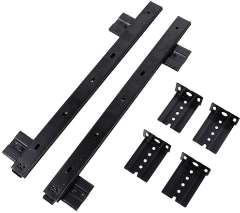 NULYLU Glissières de Tiroir pour Clavier de Bureau 27 Touches, Paire de Rails Coulissants en Acier Noir Roulements à Billes, Ouverture Silencieuse et Fluide, pour Bureau et Espace