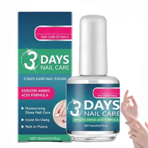 Soin Des Ongles 3 Jours à Kératine Aux Acides Aminés,Vernis Durcisseur Ongle Extra Fort,Nail Care Oil with Keratin Amino Acid Formula,Fini Brillant,Soin Des Ongles Fortifiant Instantané,16 ml (1PC)