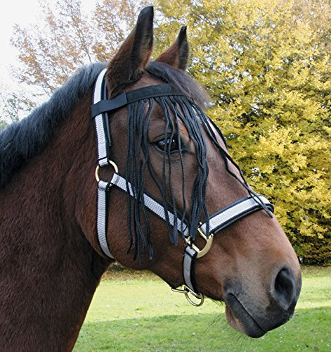 Kerbl Fliegenfransenband mit - Verschluß, schwarz, WB