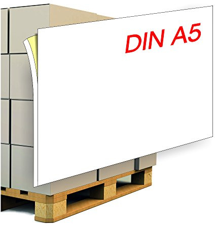 Paketaufkleber/Palettenaufkleber DIN A5 inkl. 5 mm Anfaß-/Abziehlasche - 500 Etiketten. Adressetikett/Versandaufkleber