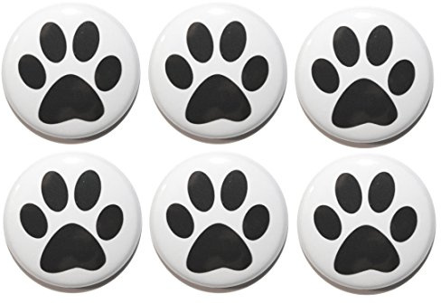 6 or 12 Dog Paw Print Fridge Magnets (25mm) Made in UK by Button Zombie (6)