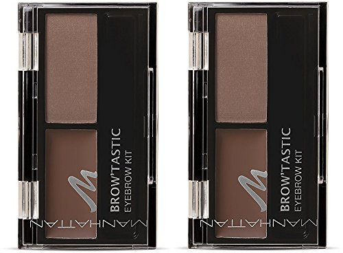 Manhattan Brow'Tastic Eyebrow Kit – Augenbrauen Wachs & Augenbrauenpuder im Eyebrow Set zum Fixieren & Färben – Farbe Blondy Brow 001 – 2 x 3g