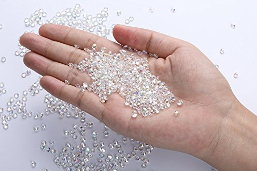 Gintoaria 10000 pcs/Pack Wedding Table Scatter Confetti Crystals Acrylic Diamonds Vase Fillers 4.5 mm Rhinestones for Wedding, Bridal Shower, Vase Beads Decorations (AB Clear)