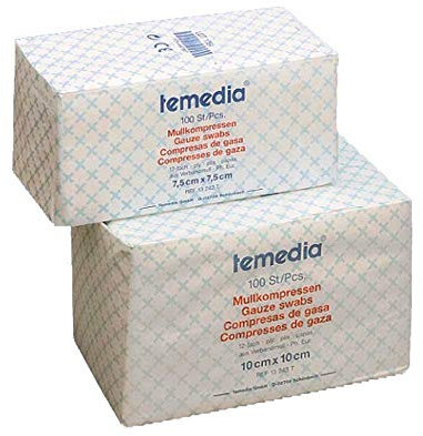 Holthaus Medical Temedia® Mullkompresse Kompresse Verbandmull Mullauflage, 12-fach, unsteril, 5x5cm, 100St