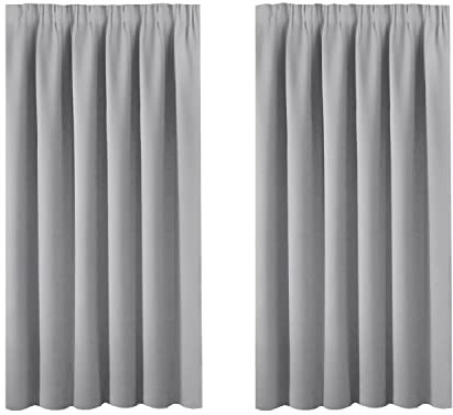 BellaHills Grey Room Darkening Window Shade and Blind Light Reducing & Privacy Protection Blackout Short Curtain/Drape/Drapery for Kid's Bedroom 66 x 54 Inch, 2 Panels, Dove Grey