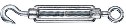 BIAT ® Spannschloss nach DIN 1480 mit Haken und Öse (Auge), Größen M6, M8, M10, M12, M16, M20, M24, verzinkte Ausführung (M8)