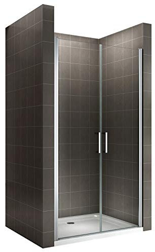 KAYA Porte de douche H 185 largeur réglable 95 à 98 cm verre transparent