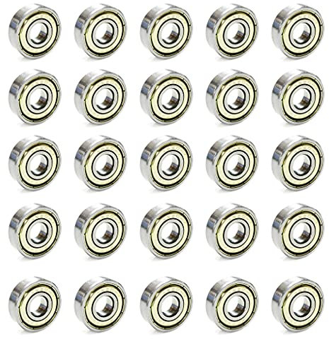 GOIYZTTR 30Pcs Cuscinetti a Sfera 608zz Cuscinetti a Sfere a Gola Profonda in Miniatura a Doppia Schermatura Cuscinetti a Sfera in Acciaio al Carbonio per Skateboard, Scooter, Pattini