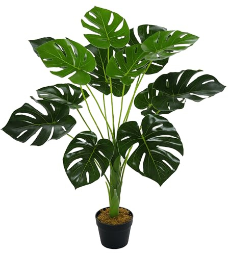 Outsunny Decorative Artificial Monstera Plants in Pot Fake Plants for Home Indoor Outdoor Decor, 85cm